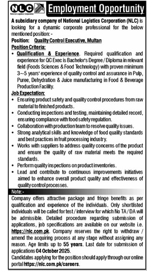 Subsidiary Company Of National Logistics Corporation Jobs 2025