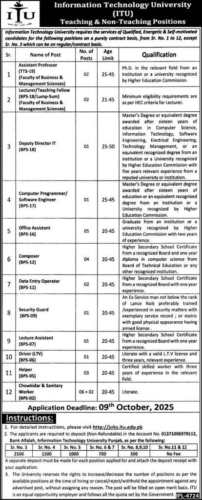 Information Technology University Jobs 2025