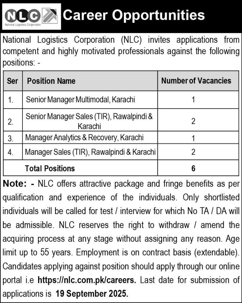 National Logistics Corporation Jobs 2025