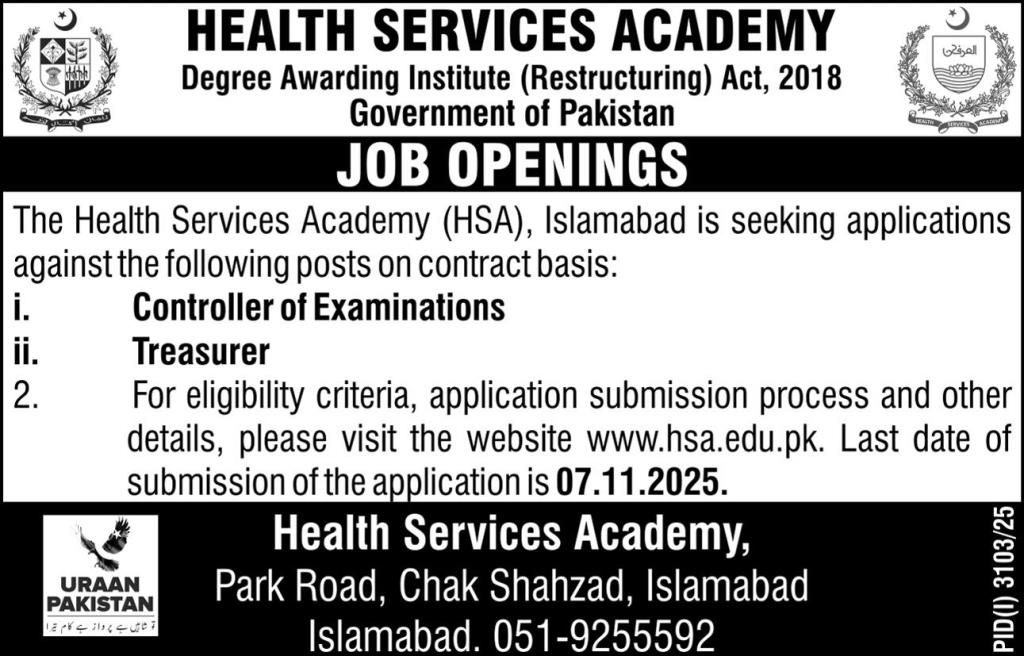 Health Services Academy Jobs 2025