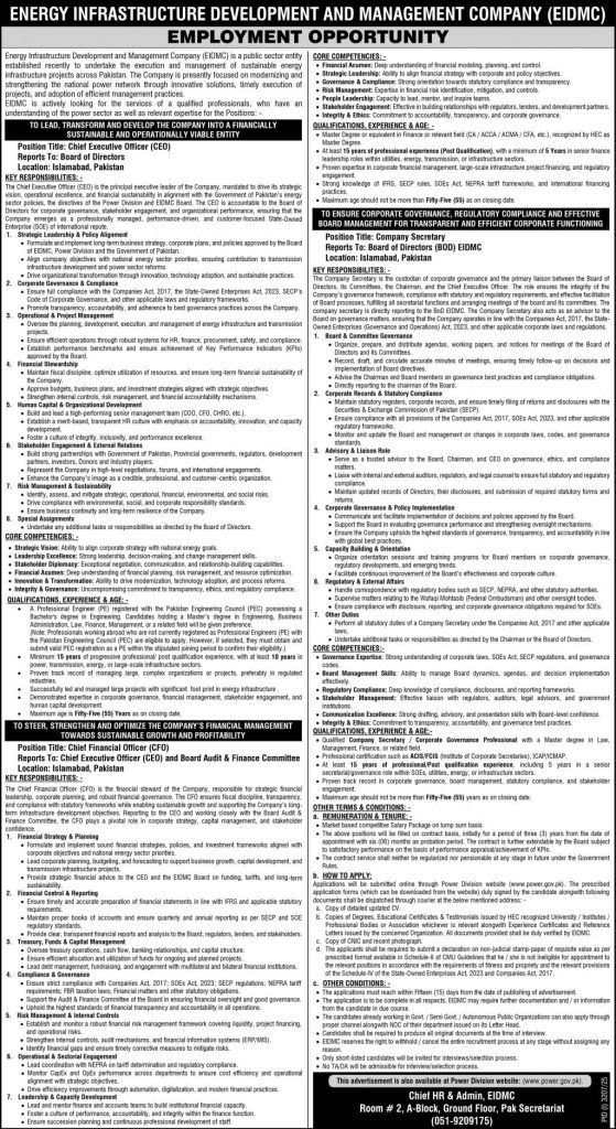Energy Infrastructure Development and Management Company Jobs 2025