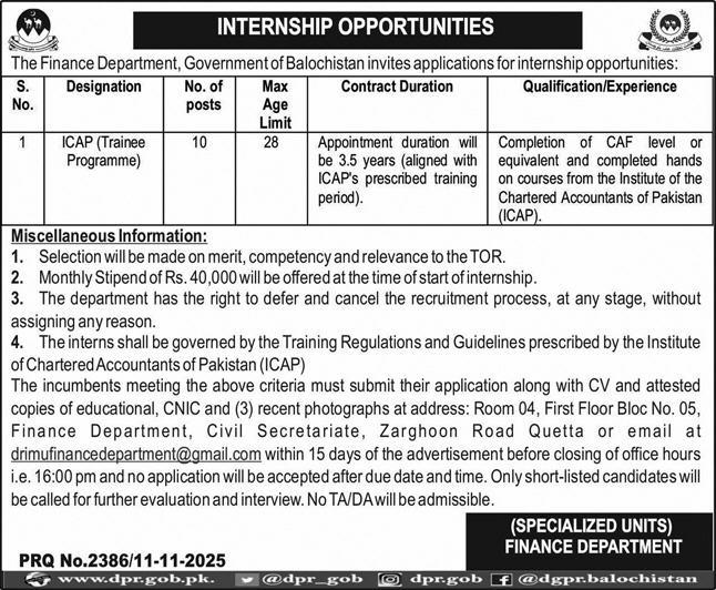 The Finance Department Jobs 2025