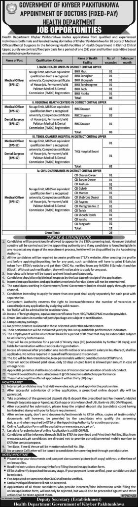 Health Department Khyber Pakhtunkhwa Jobs 2025